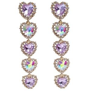 Purple Heart long tassels earrings fashion jewelry luxury